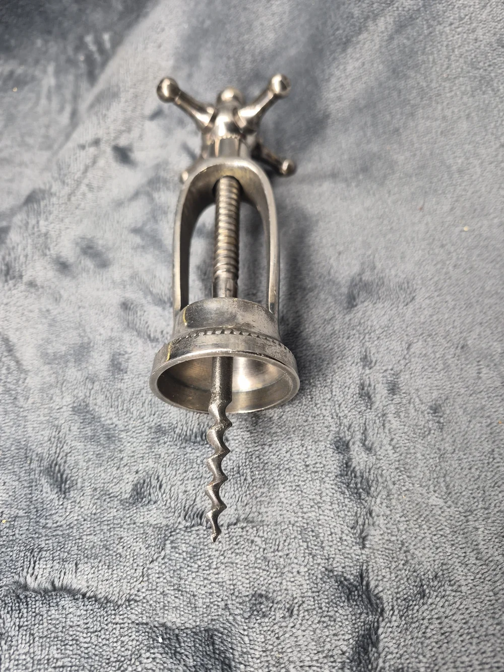 Nkuku Chiri Retro Old Style Pewter-hue Corkscrew Wine Bottle Opener Cork Remover